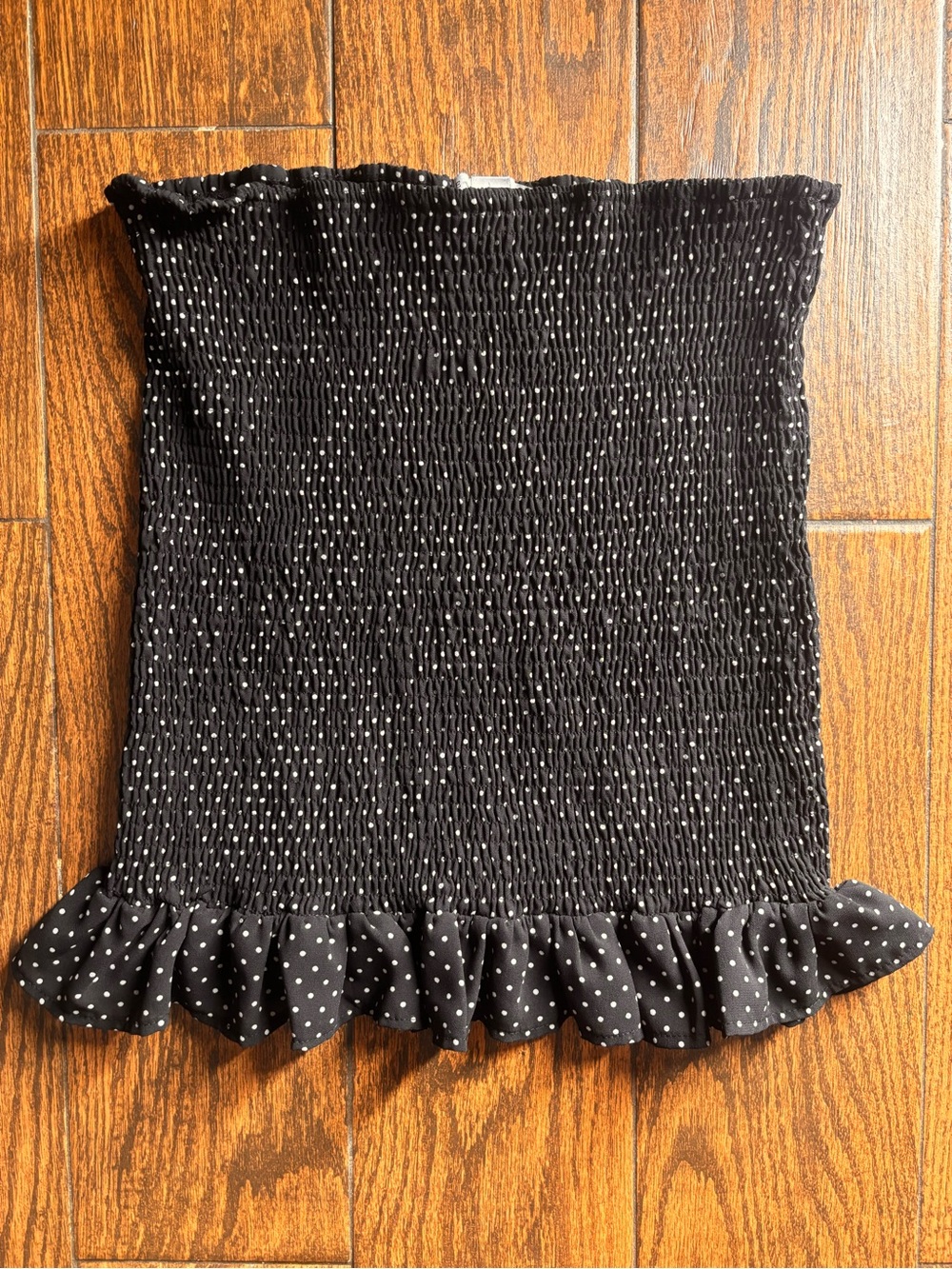 HYFVE Black Polka Dot Smocked Tube Top